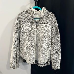 Nordstrom Thread & Supply Sherpa pullover quarter zip sweater gray size large